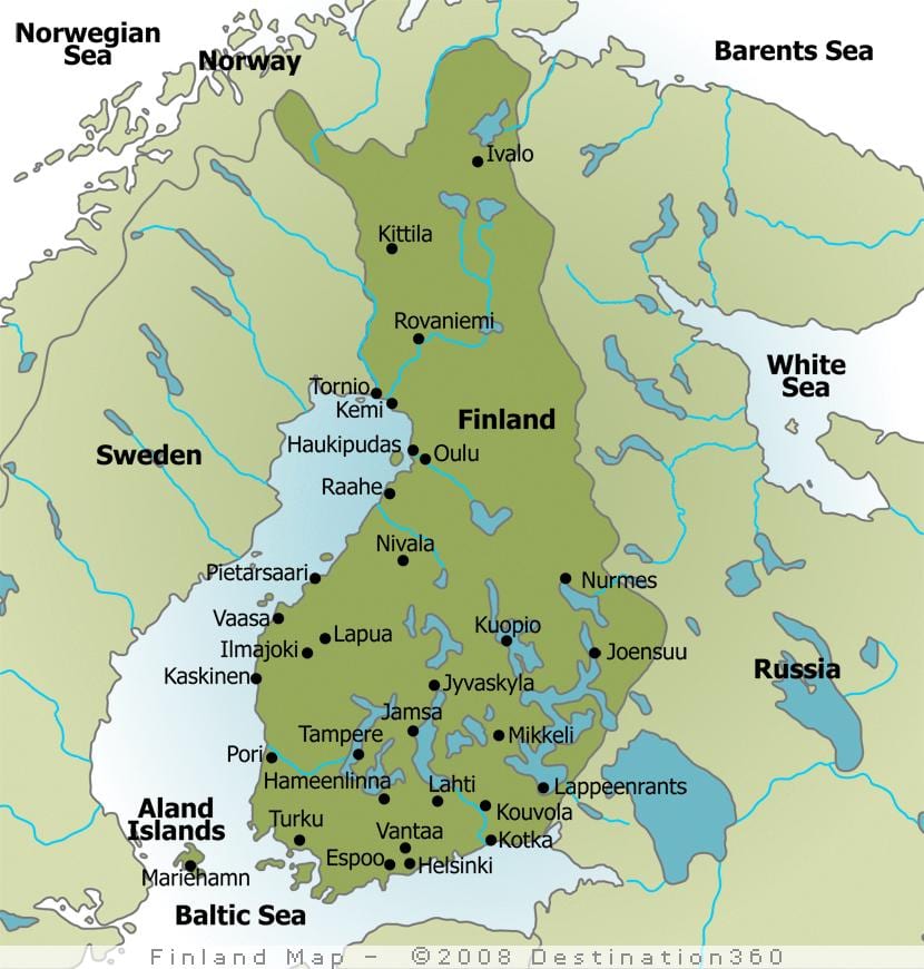 Mapa de camping Finlandia