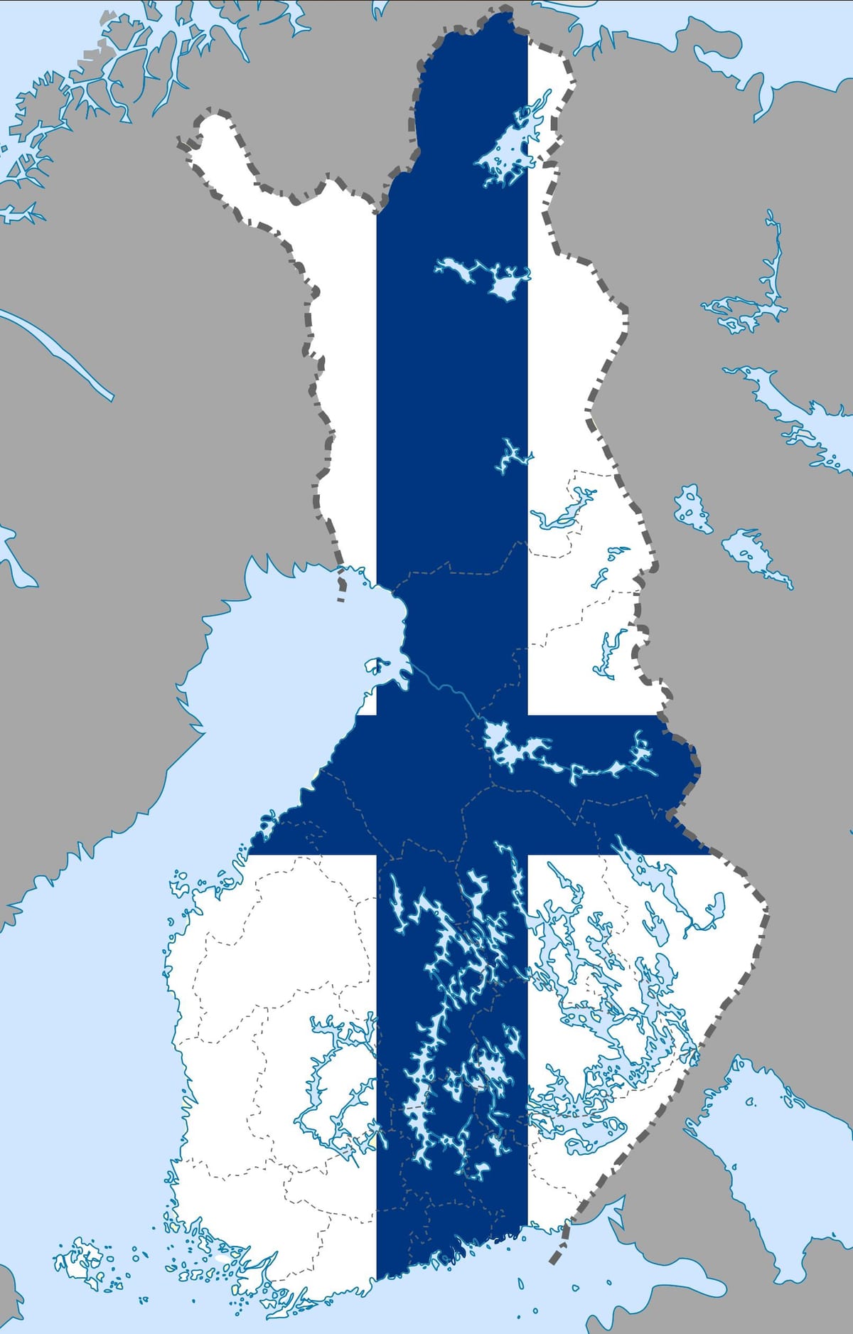 Finlandia mapa de la bandera