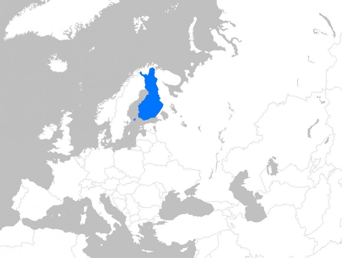 Finlandia en el mapa de europa
