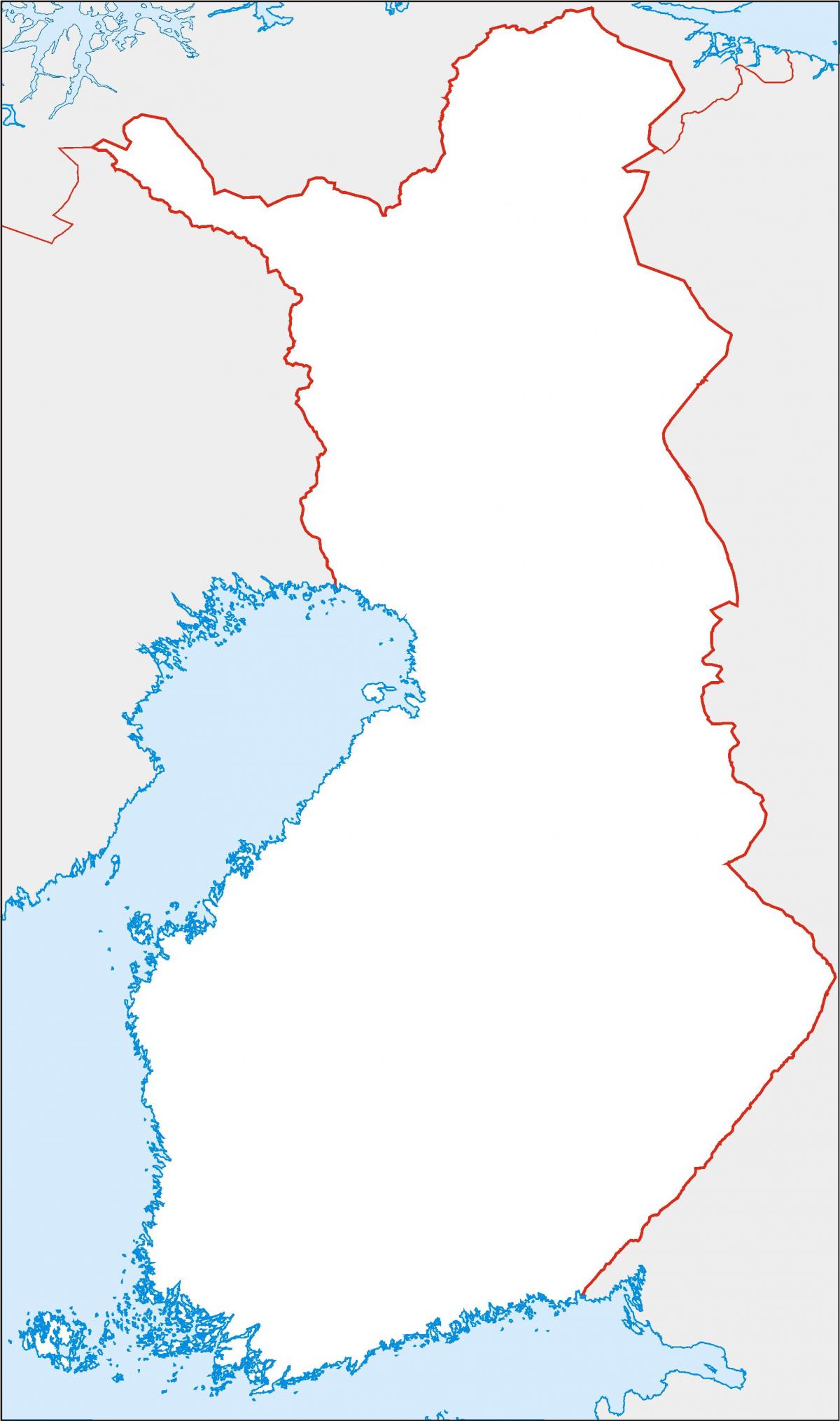 mapa en blanco de Finlandia