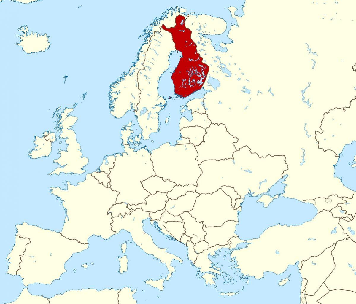 mapa del mundo que muestra Finlandia