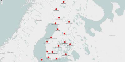 Mapa de Finlandia aeropuertos