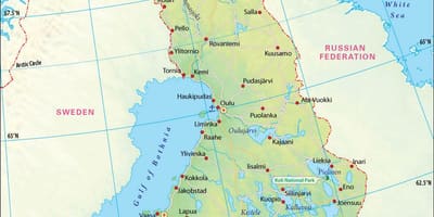 Mapa de Finlandia geografía
