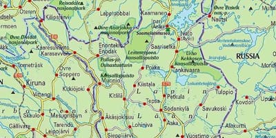 Mapa de Finlandia senderismo