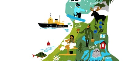 Finlandia mapa de viaje