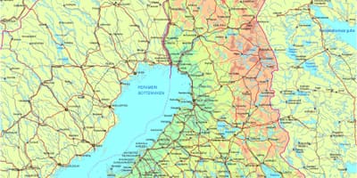 Mapa de Finlandia carretera